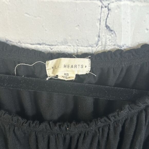 🖤 LA Hearts Black Top - Front Tie, Off-the-Shoulder Option - Size XS - Picture 2 of 4